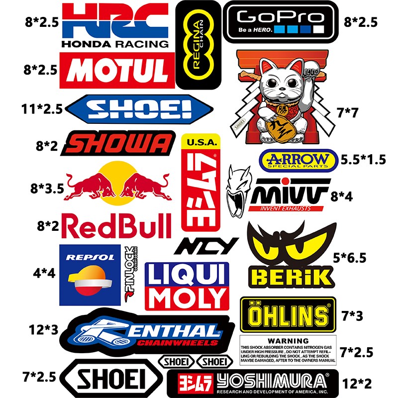 Dirt Bike Motorcycles Supercross Motocross ATV Lot 6 Vinyl Decals Stickers A4