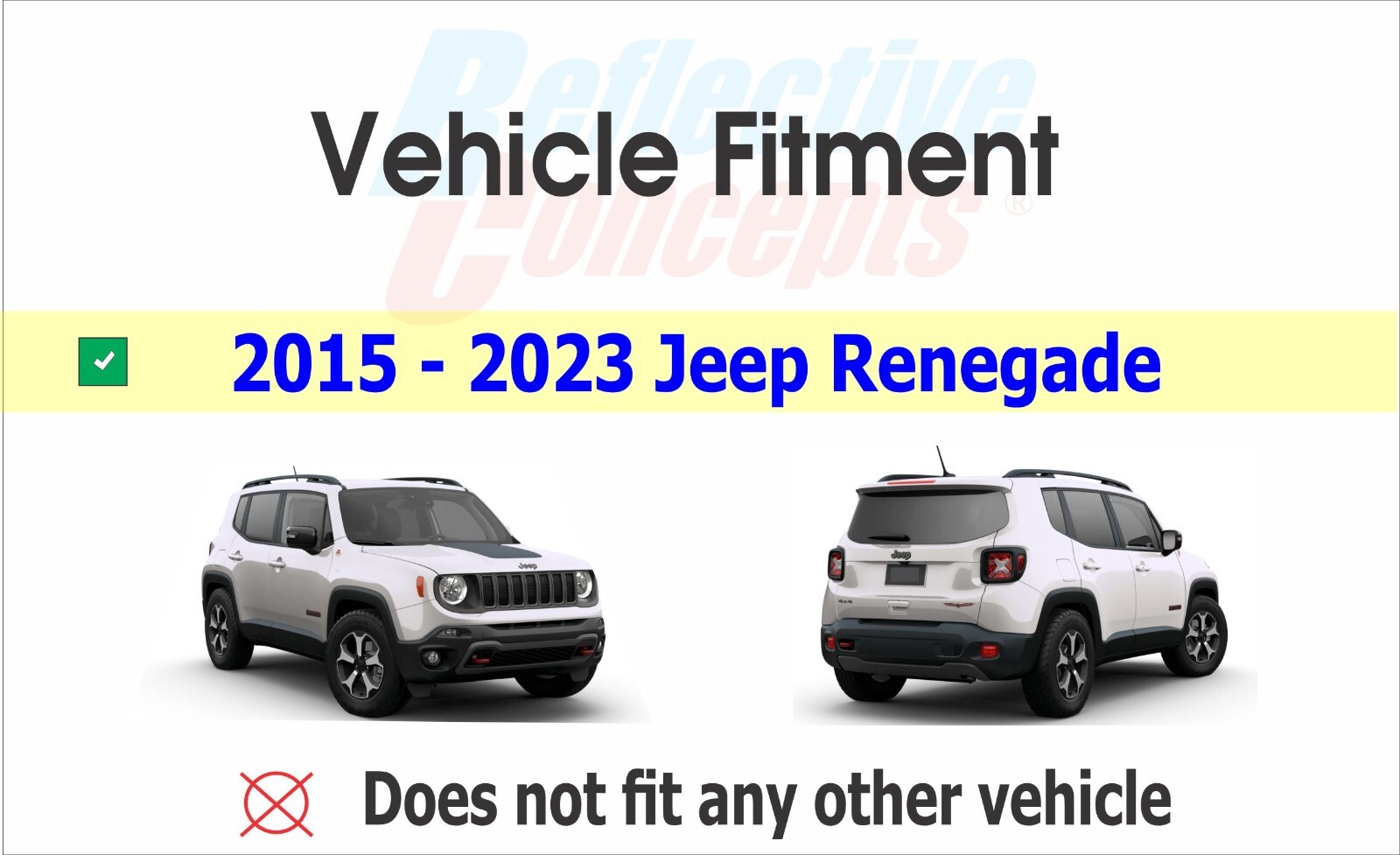JEEP Front and Rear Emblem Overlay Decals for 2015-2023 Jeep Renegade