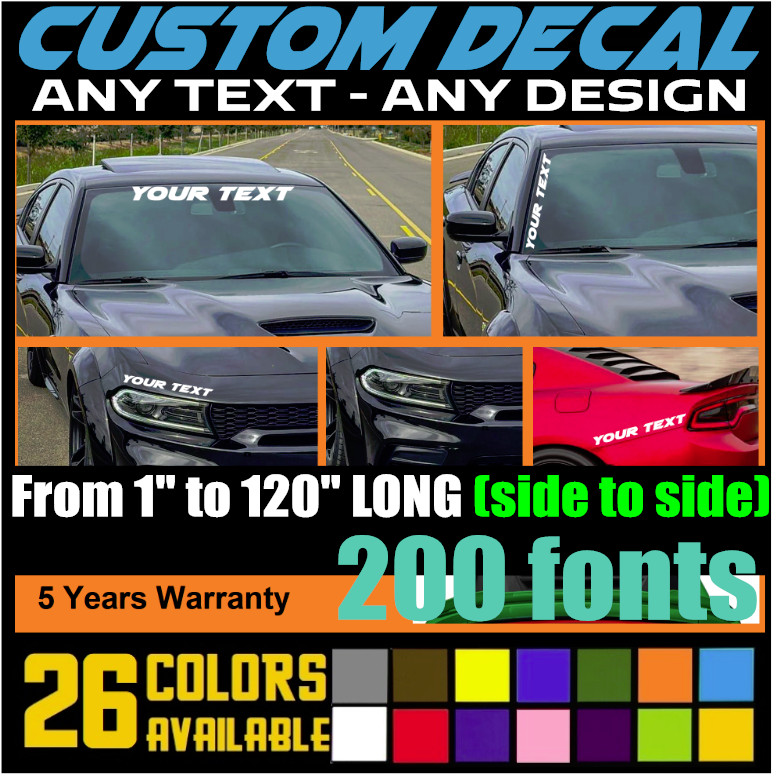 Custom Decal Any Text Any Name – Sticker for Cars, Trucks, Bikes, Wall, Mugs (6)
