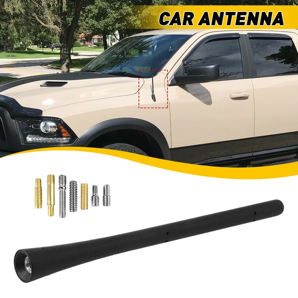 1/2X 7″ Short Antenna Rubber Mast Radio Black AM/FM for Chevy Silverado Sienna