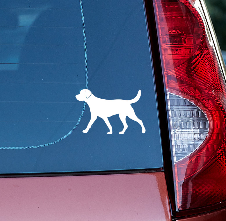 Walking Labrador Lab Dog Car Laptop Die Cut Vinyl Sticker Decal Left or Right
