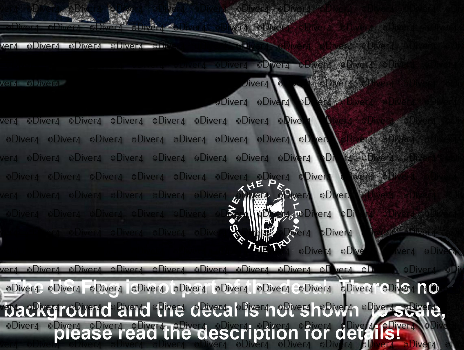 We The People See The Truth Flag Skull 1776 Vinyl Decal US Seller