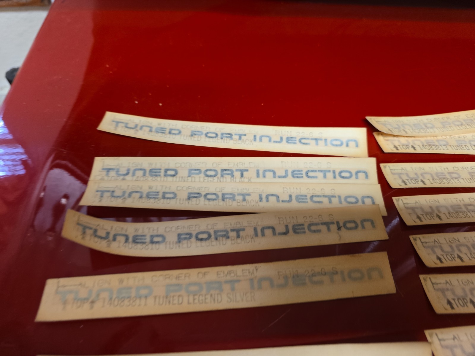 85-90 LOT 26 NOS Tuned Port Injection TPI Rocker Decals Silver,Gold,BLK 5.7 TPI