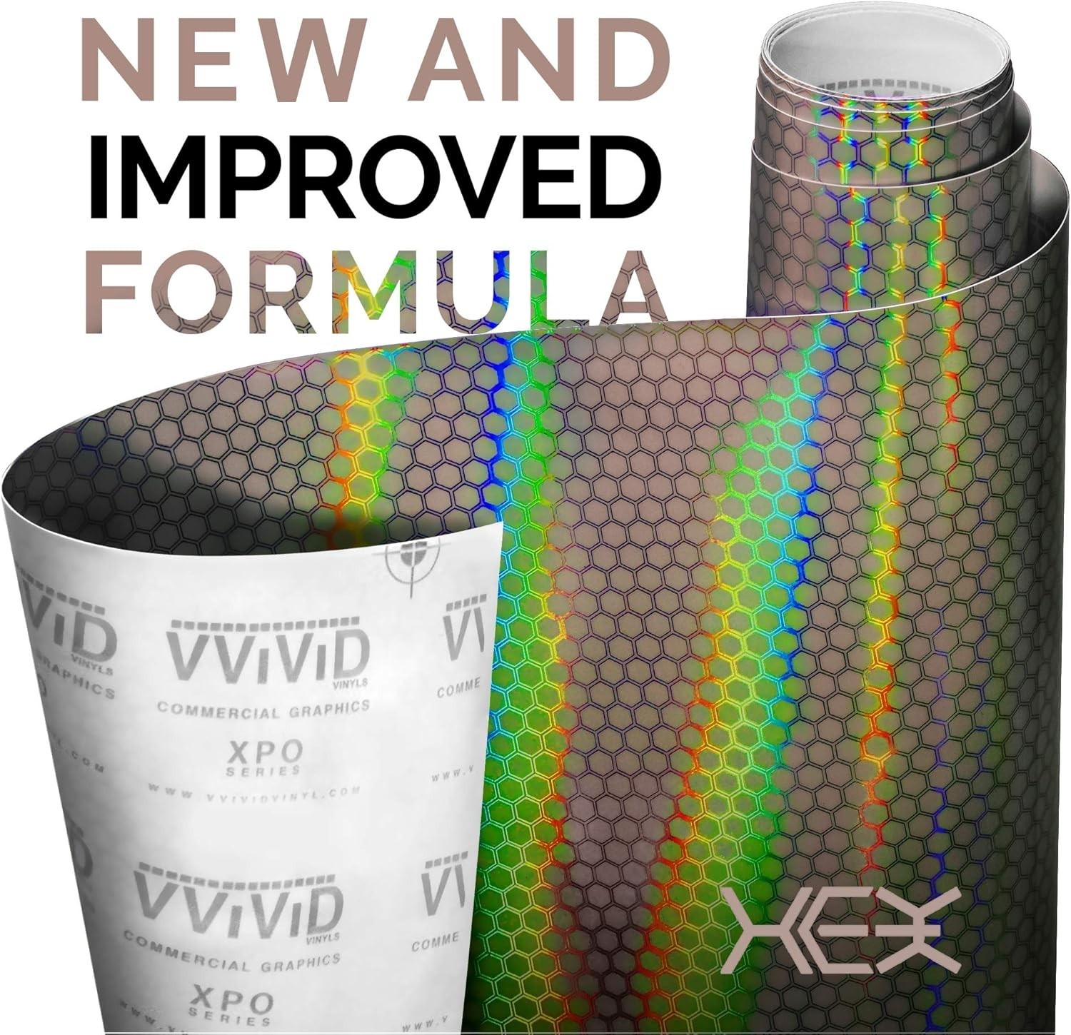 HEX+ Air-Tint Dark Headlight Vinyl Roll 12″ x 60″, Smoke Large Pattern