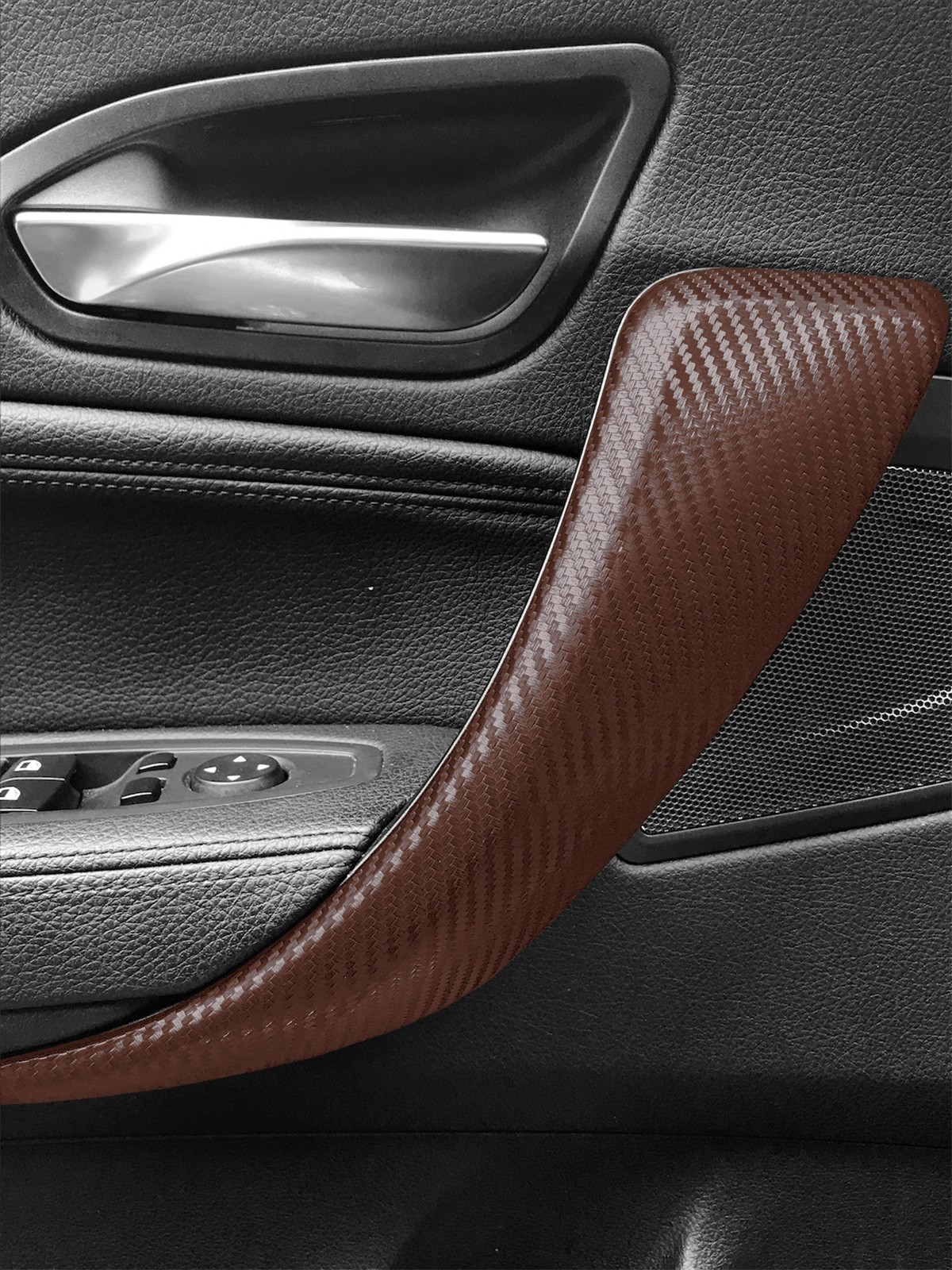 3D Carbon Fiber Brown Matte Textured Vinyl Wrap Sticker DIY Decal Bubble Free