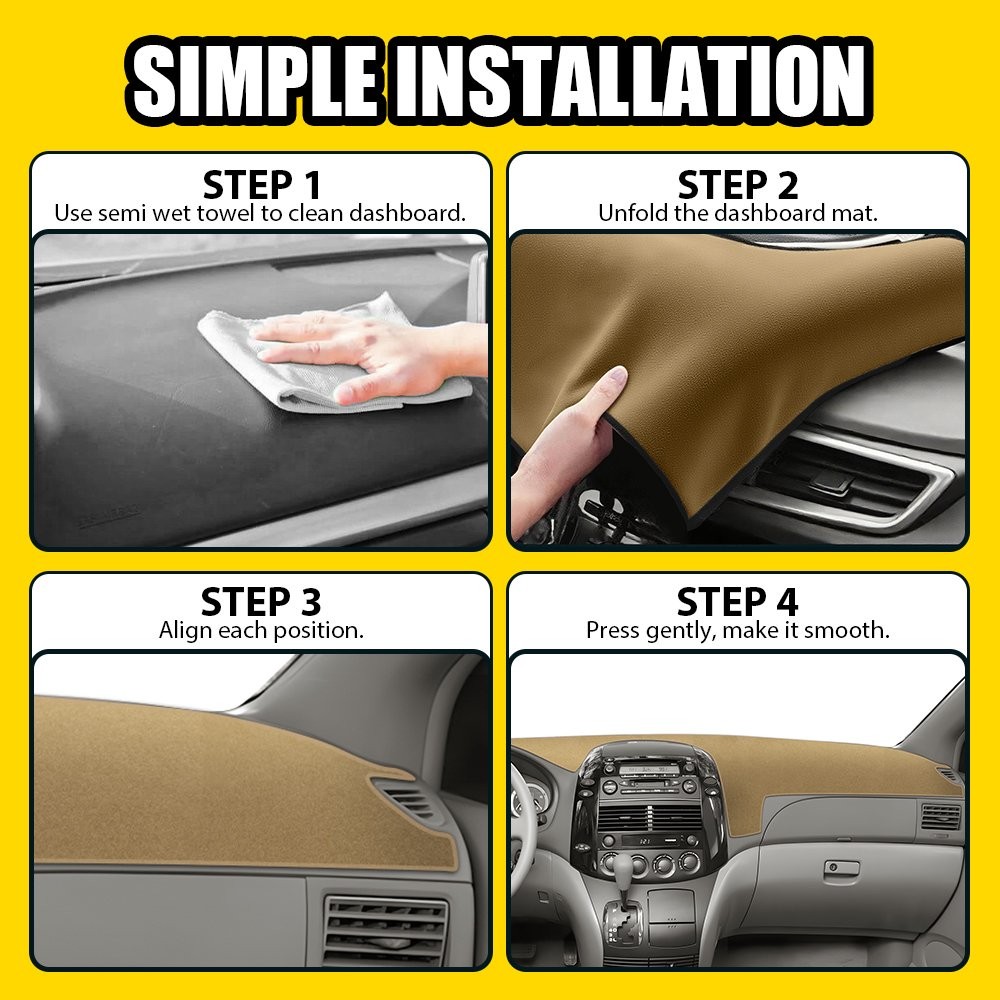 For Toyota Sienna 04-10 Inside Dashboard Cover Dash Mat Sunshade Pad beige 1-5X