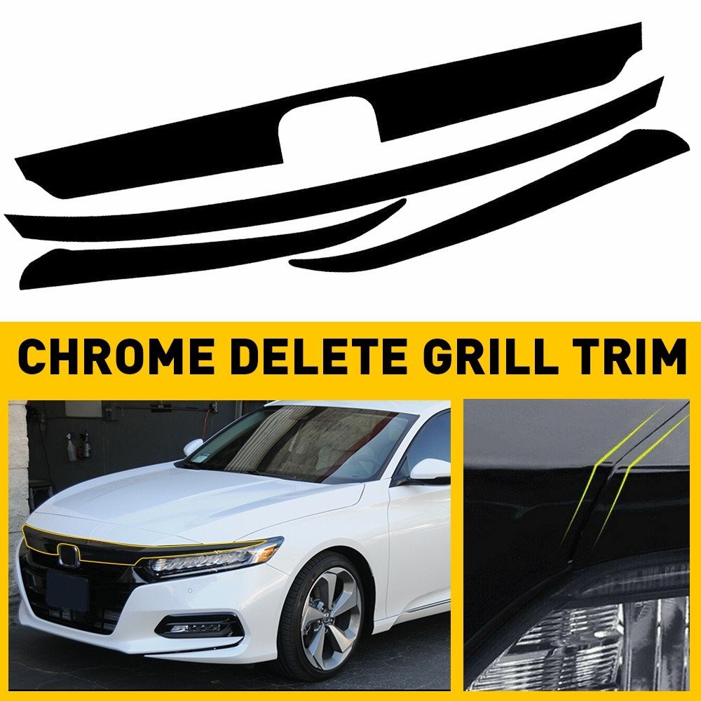 For Honda Accord 2018-2020 Front Grille Chrome Delete Blackout Precut Vin A