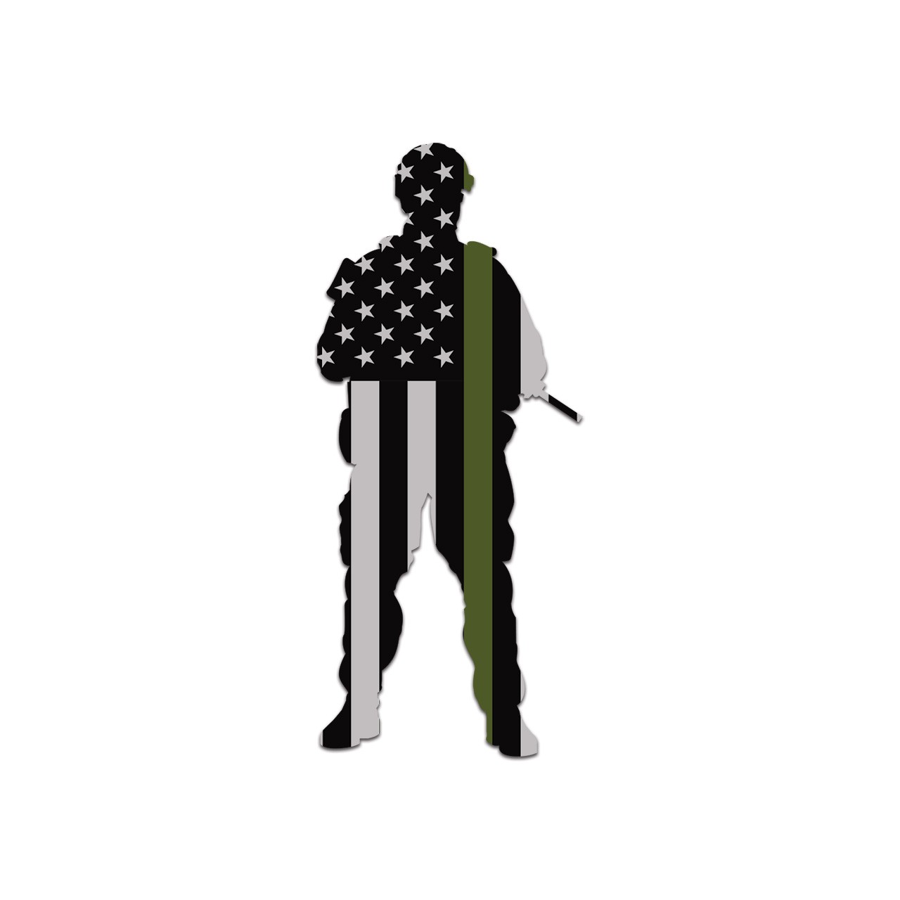 Military Thin Green Line Flag Sticker Decal