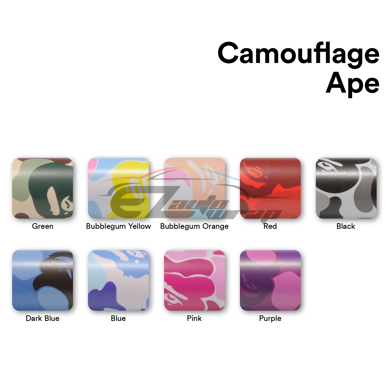 Camouflage Ape Vinyl Wrap Sticker Sheet Film DIY Decal Bubble Free Air Release