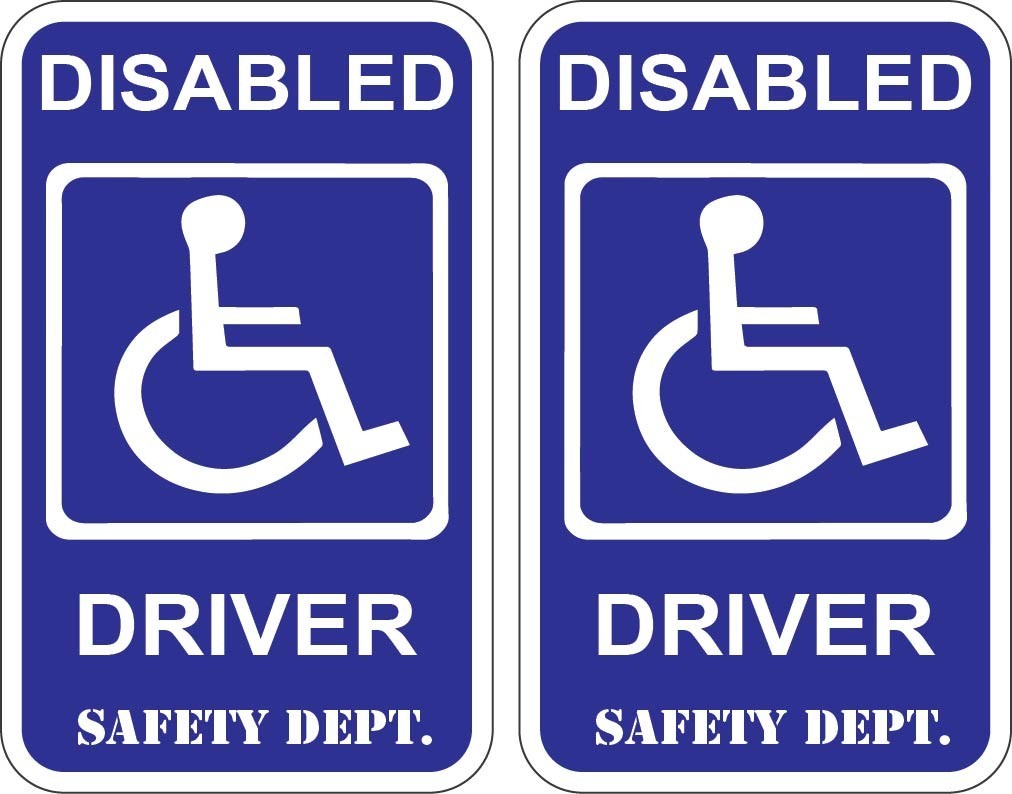 Handicap Symbol Disabled Driver Wheelchair Safety Decal Sticker p391