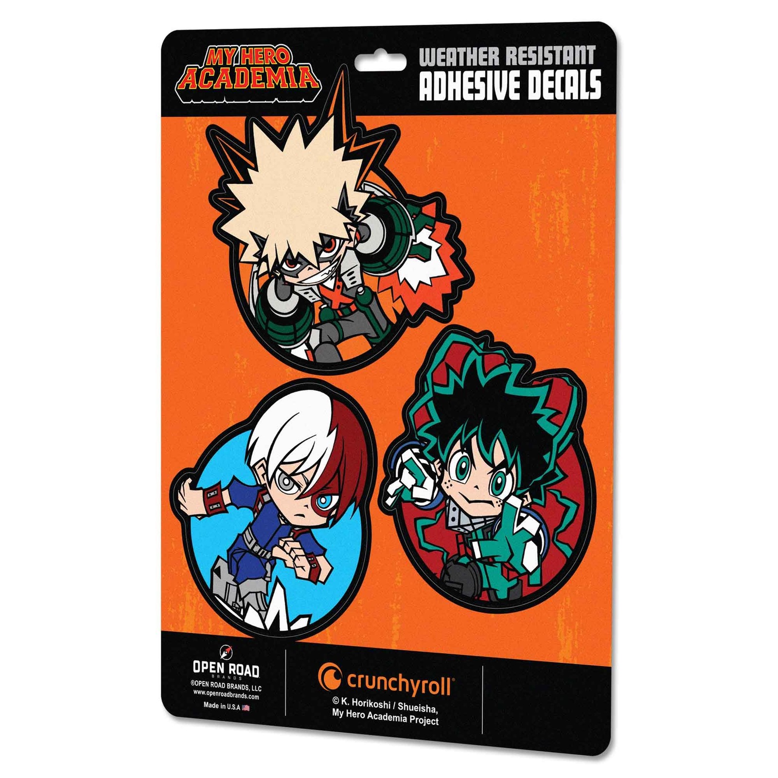 My Hero Academia Adhesive 6 inches x 8 x 0.015 inches, Orange/Blue