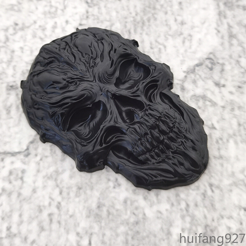 3D Metal Skull Car Body Rear Trunk Lid Tank Cover Badge Emblem Decal Sticker