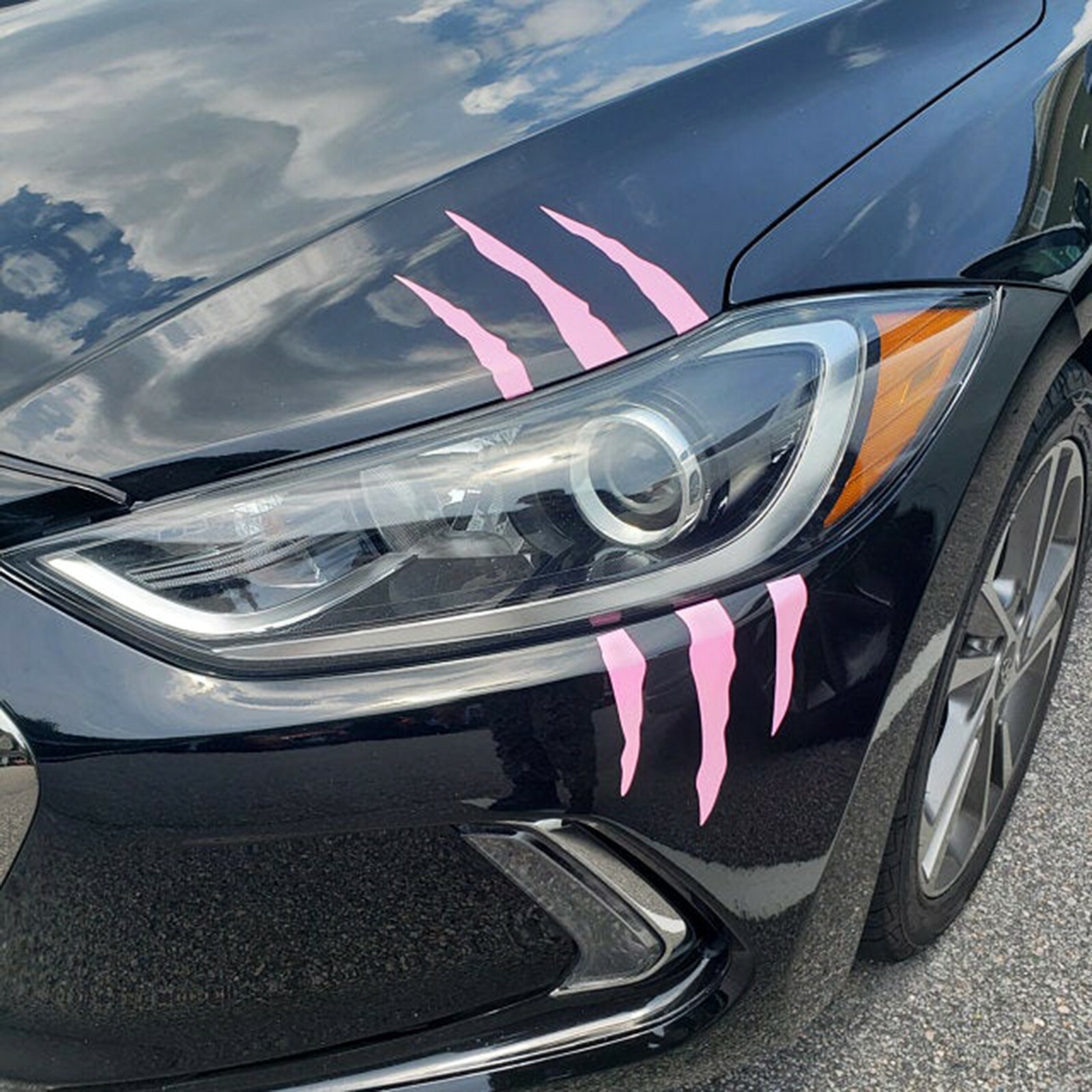 Headlight Claw Scratch Mark Vinyl Decal | Universal Fit Front Bumper Hood 744