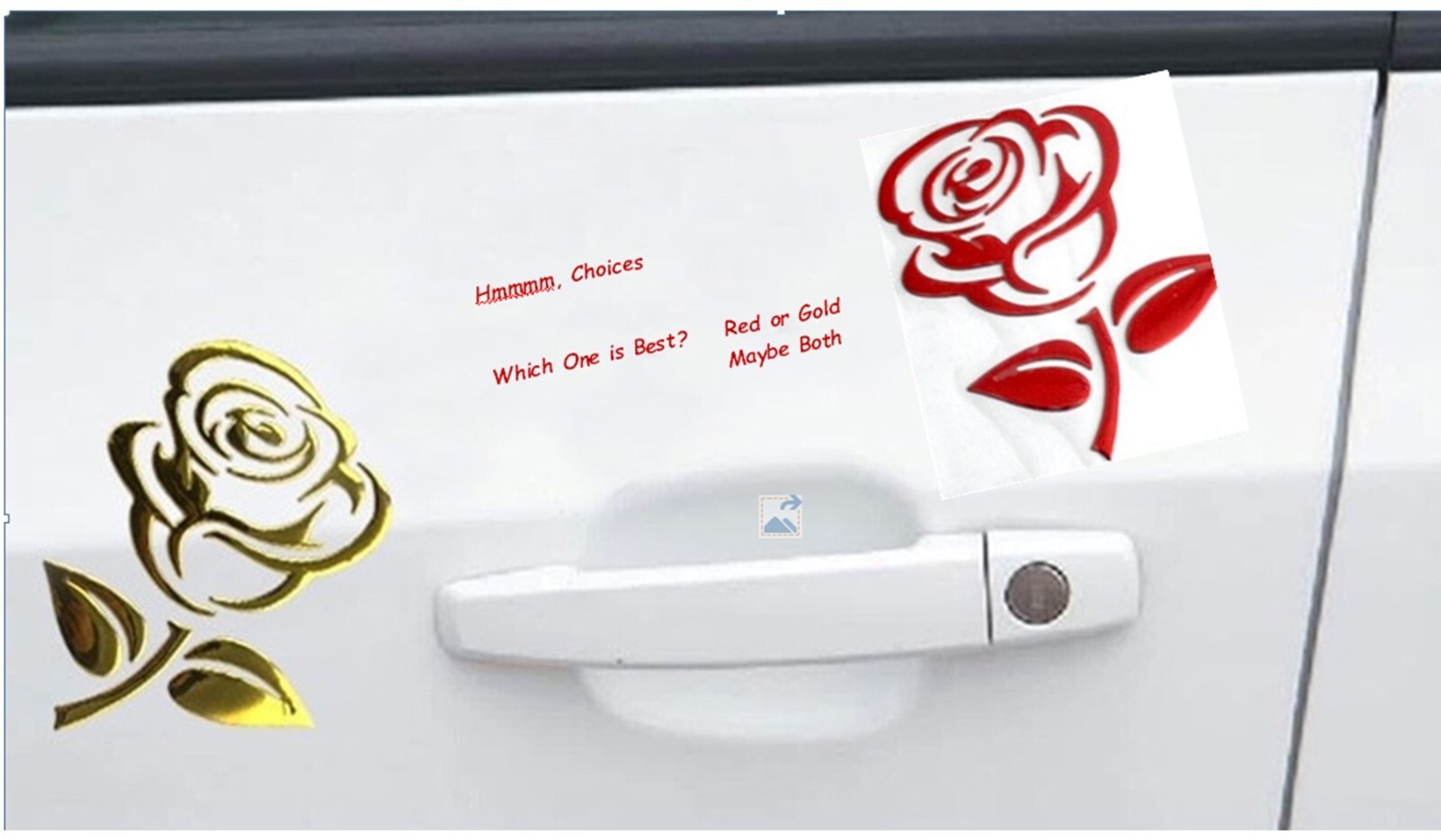 1 pcs – 3D Single Rose Shiny and Polished ABS Stickers, Decals, Emblems