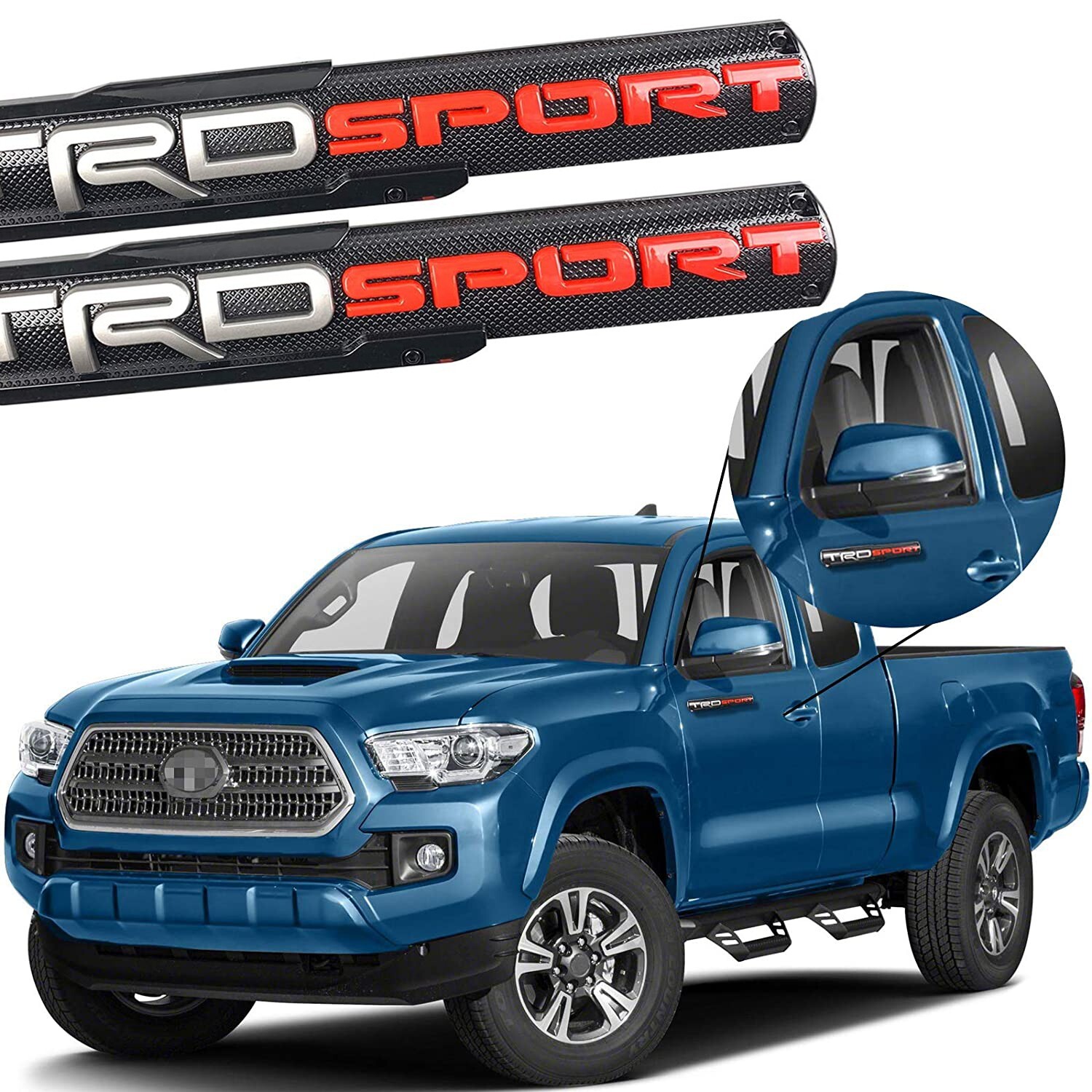 2PS TRD SPORT Emblem Nameplate Badge for Tacoma Tundra 4 Runner Side Fender Door