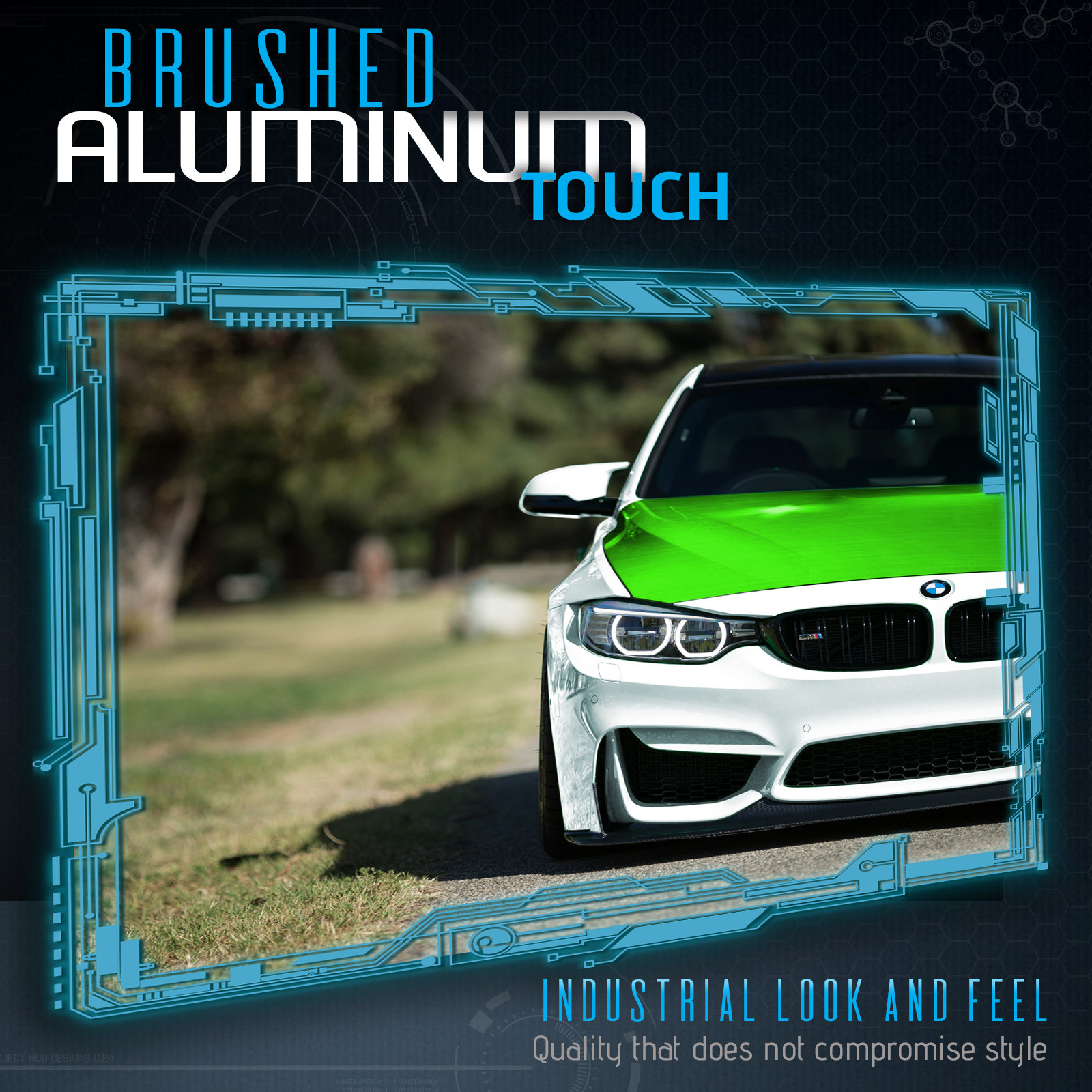 Green Brushed Aluminum Metallic Vinyl Film Wrap Sticker Decal Bubble Free Air