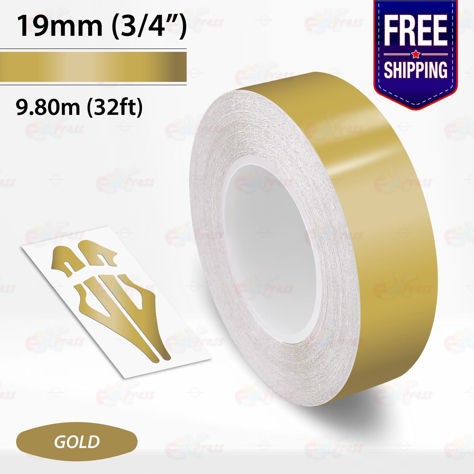 GOLD 3/4″ PIN STRIPE Car SUV Model Motorcycle Decal Line TAPE Vinyl Sticker 19mm