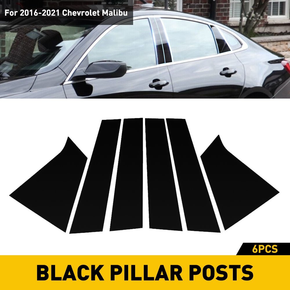 6/1 For Chevrolet Malibu 2016-2021 Car Door Trim Pillar Posts Black Decal Cove A