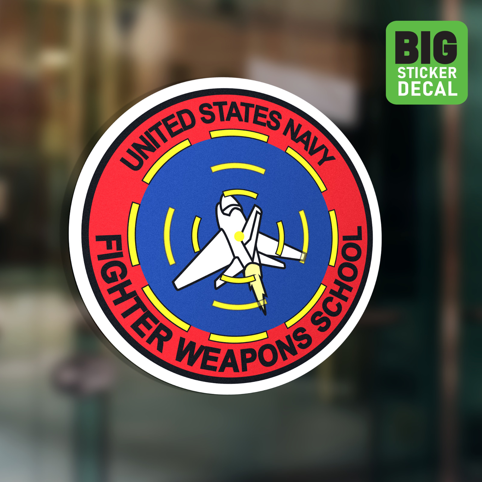 Top Gun Navy Fighter Weapons Big Laminated Vinyl Sticker Car Decal Window