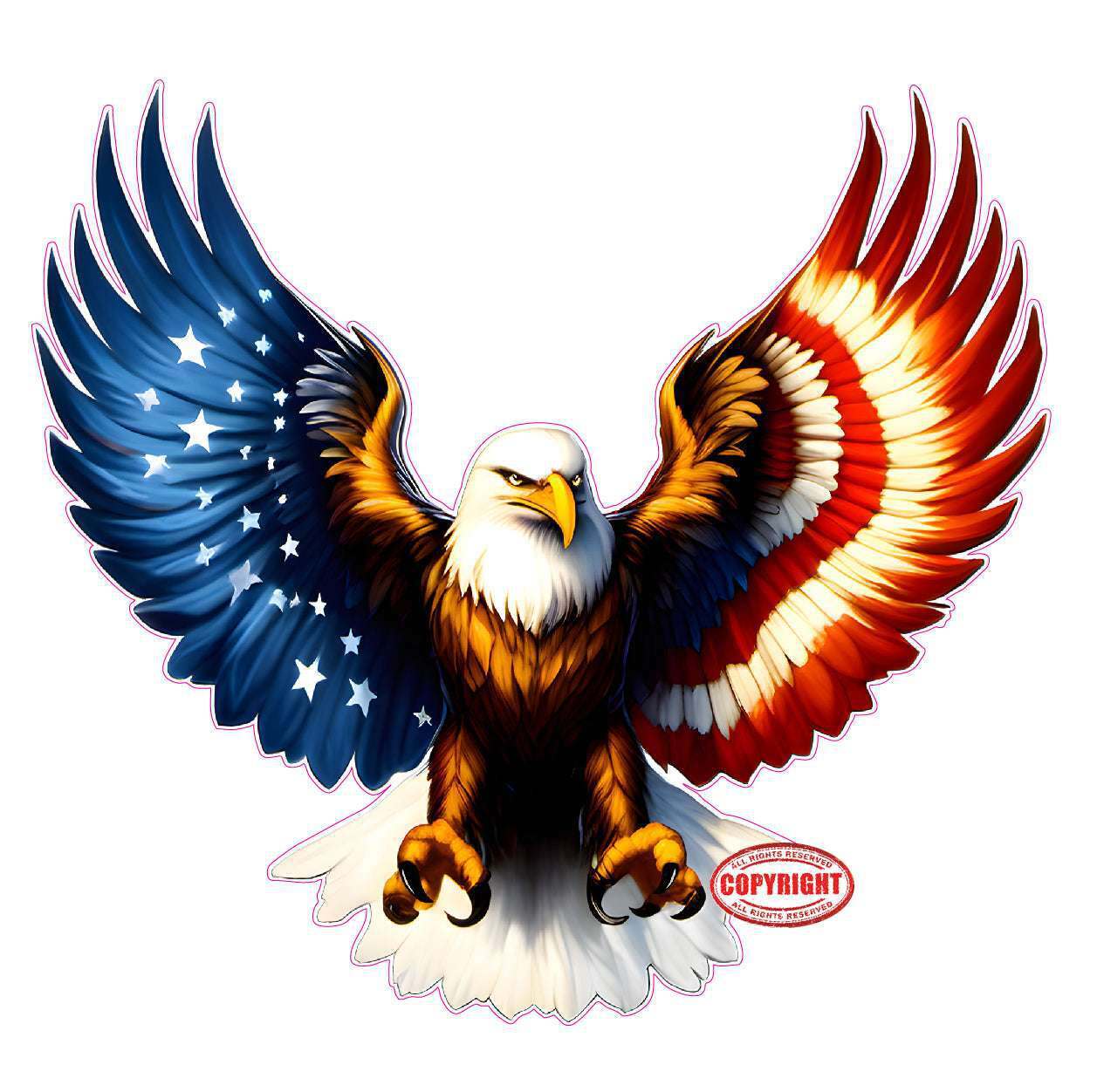 Patriotic eagle American flag Decal – Patriotic Vinyl Sticker for Car Laptop