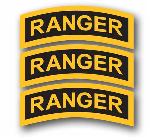 3 US Army Ranger Tab Decal Stickers Each is 3.4″ WideUSA Army Military Patriotic