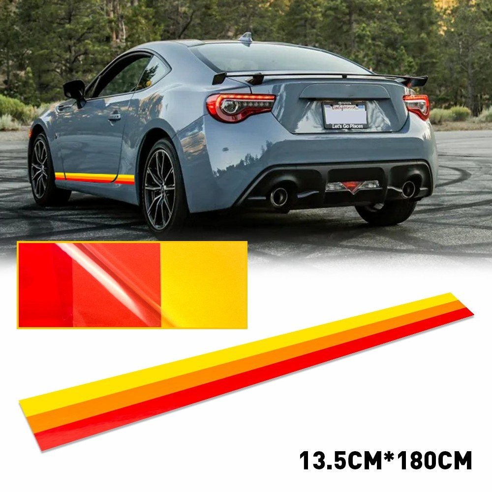 1/2set TRI-COLOR Side Rocker Stripes Decal Vinyl Sticker For All Toyota Tacoma L