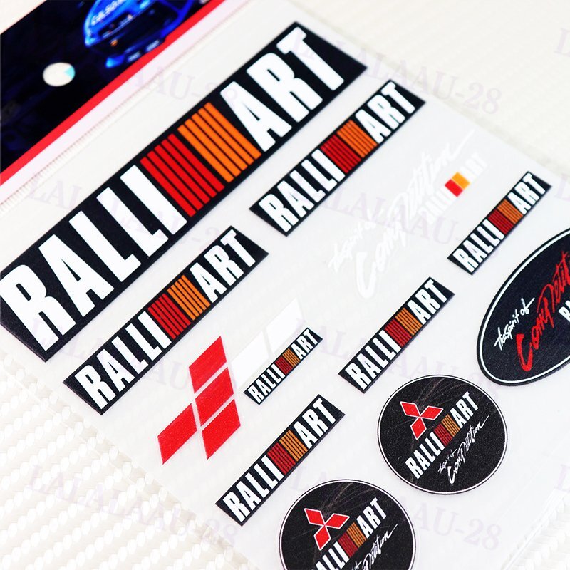 Small 11pcs RALLIART Small Reflective Decal Sticker Window Vinyl For MITSUBISHI