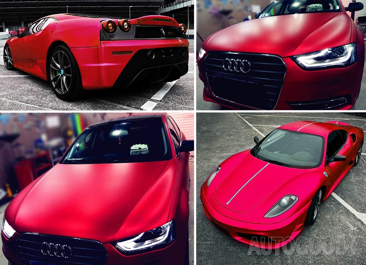 36″ x 60″ Satin Matte Chrome Metallic Red Vinyl Film Wrap Sticker Bubble Free