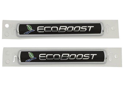 Ford EcoBoost Black and Silver Emblems/Badges (Set of 2)