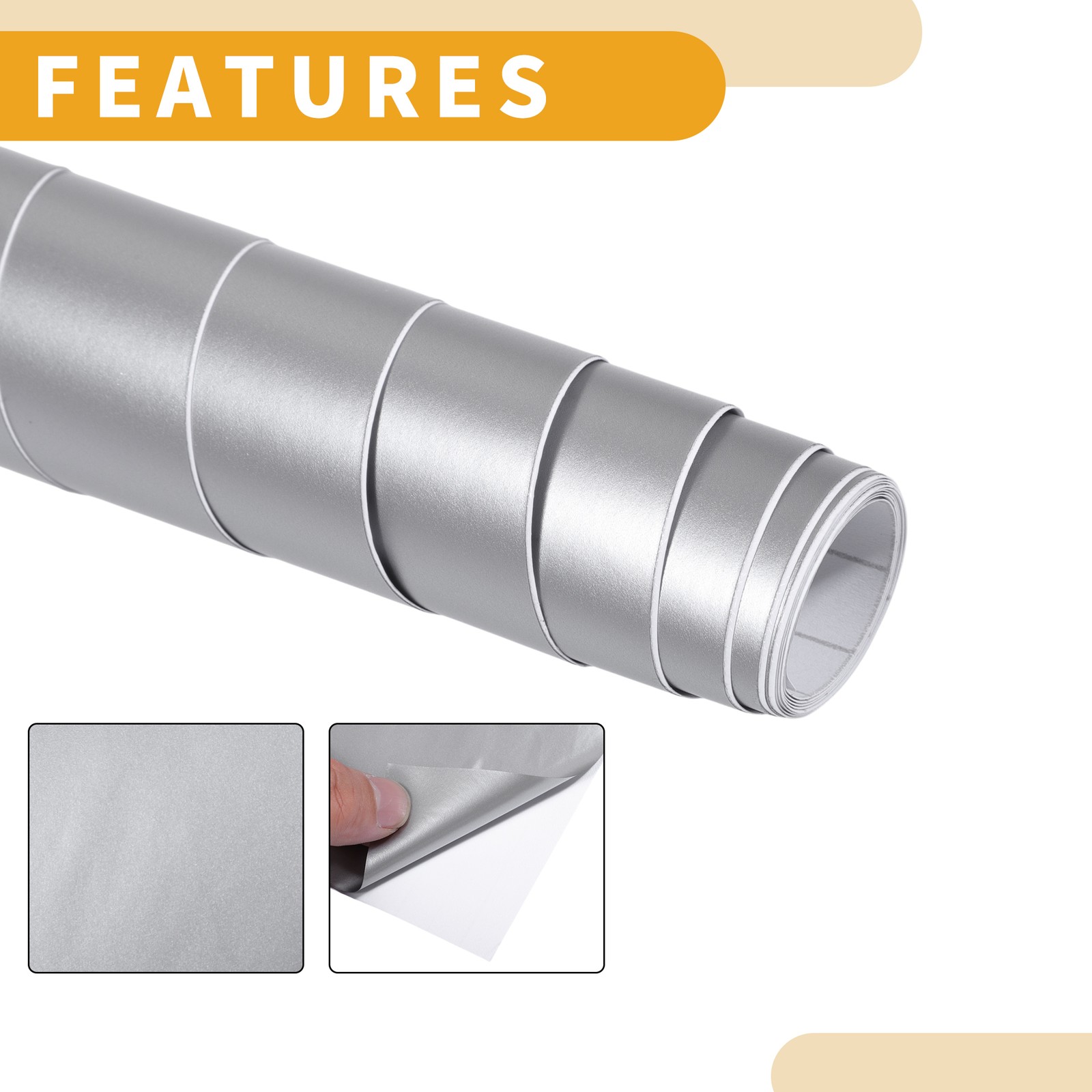 Matte Silver Tone Protective Car Wrap Film 152x152cm 5.5mil 1 Pc Universal