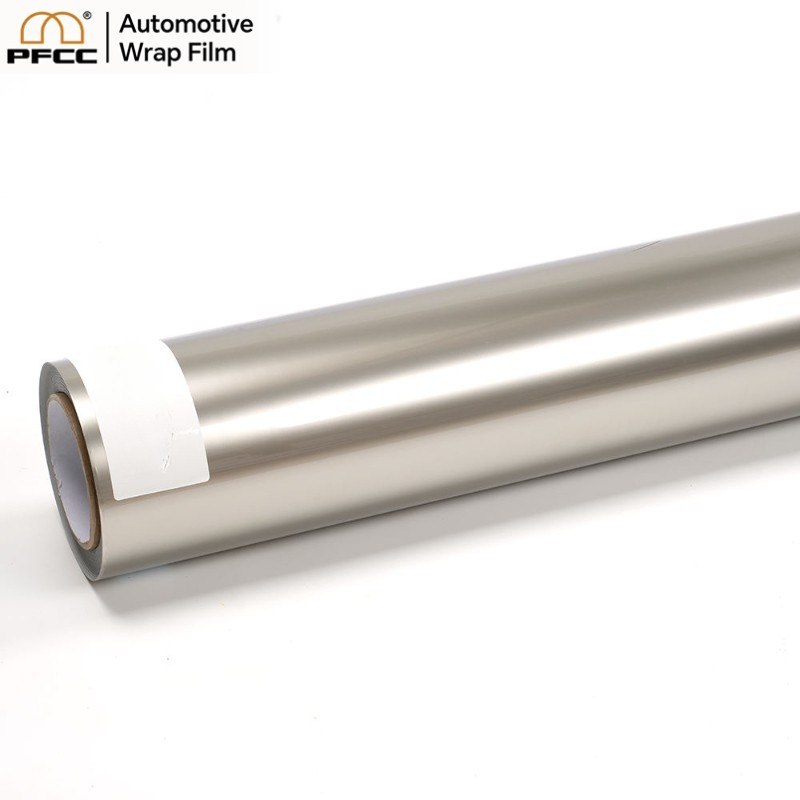 5ft x 50ft PET Car Wrap Vinyl Light Champagne Gold Air Release Bubble Free Roll