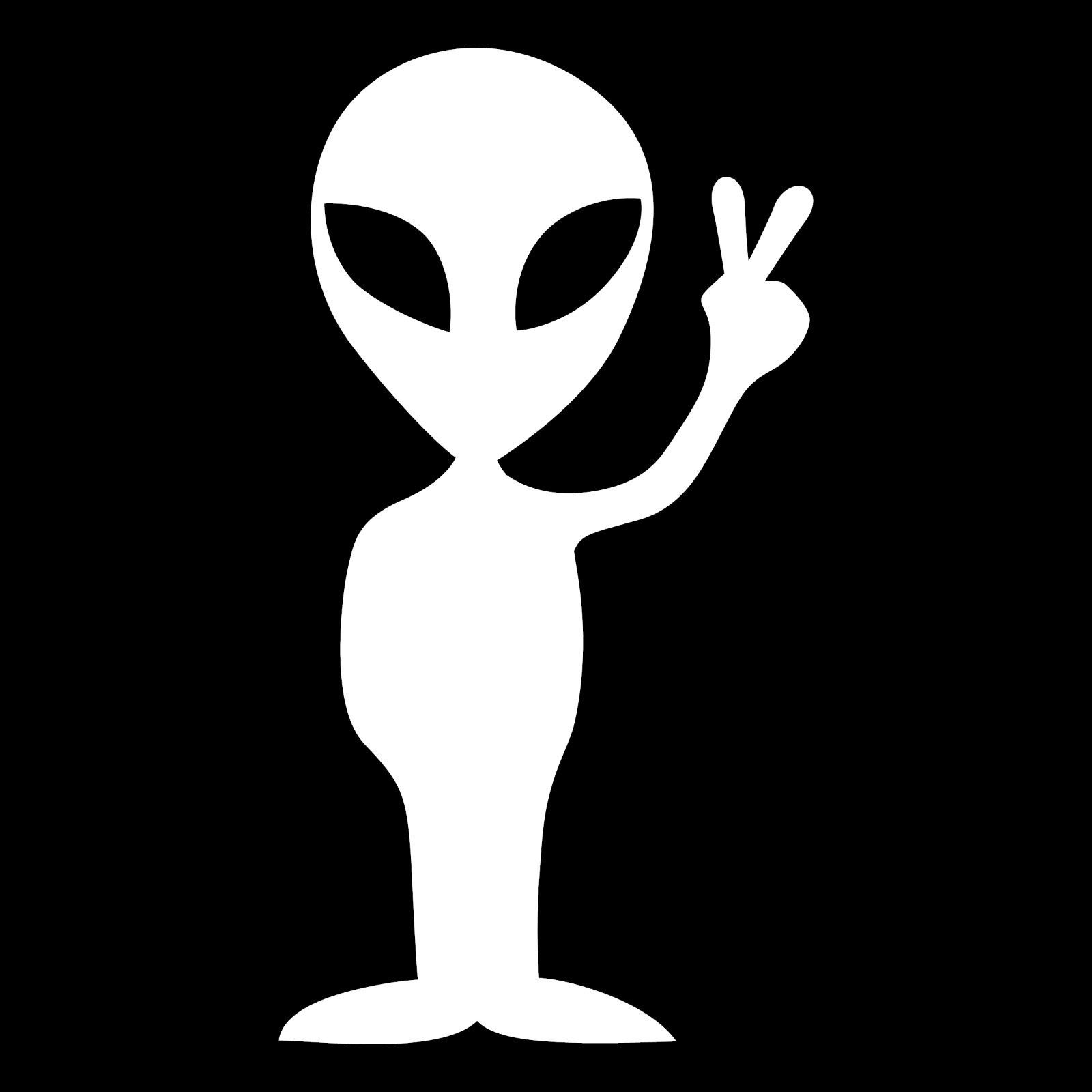 Peace Sign Alien Cool UFO Car Truck Window Wall Laptop Vinyl Decal Sticker.