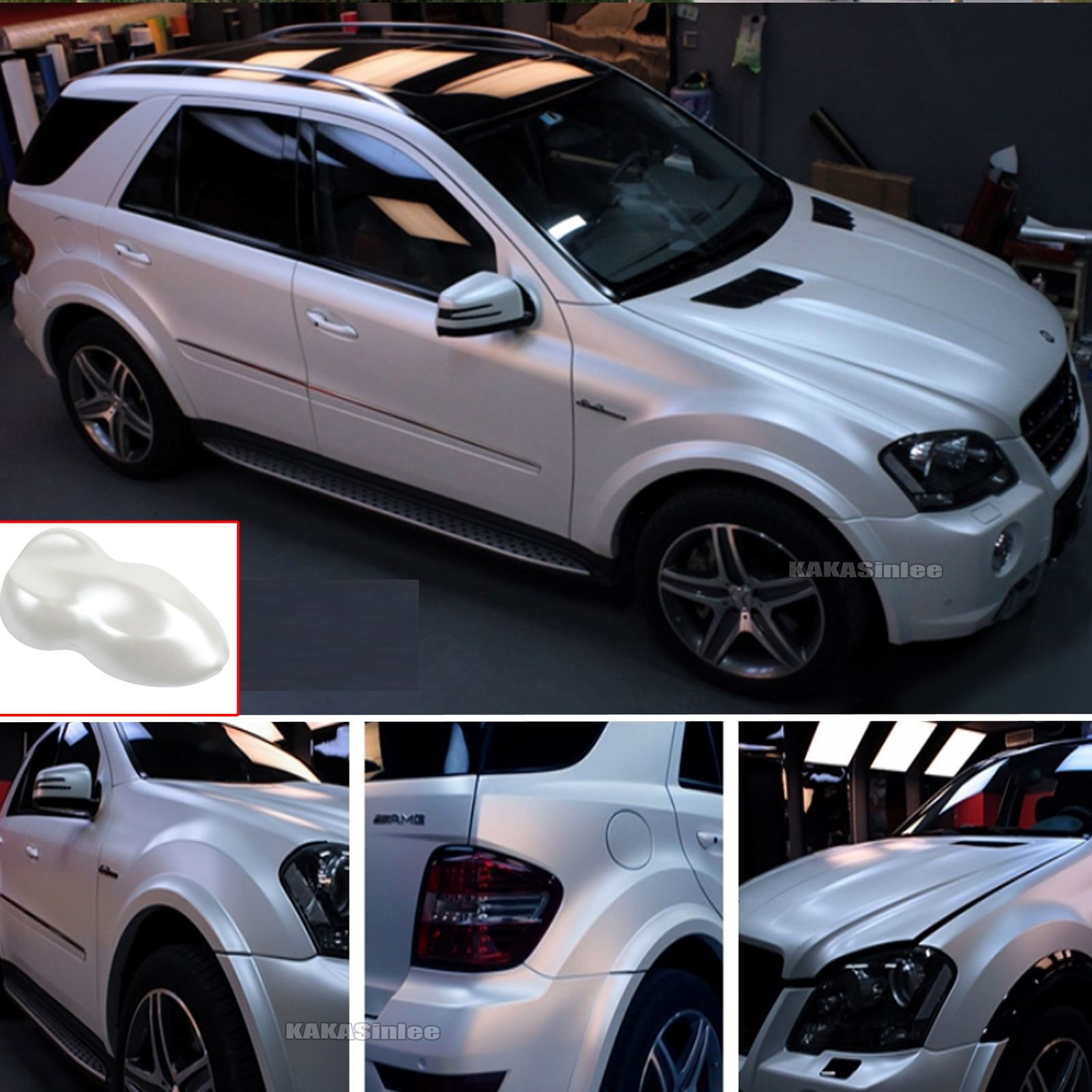 50FT X 5FT Full Car Wrap White Pearl Metal Matte Satin Chrome Vinyl Sticker HDUS