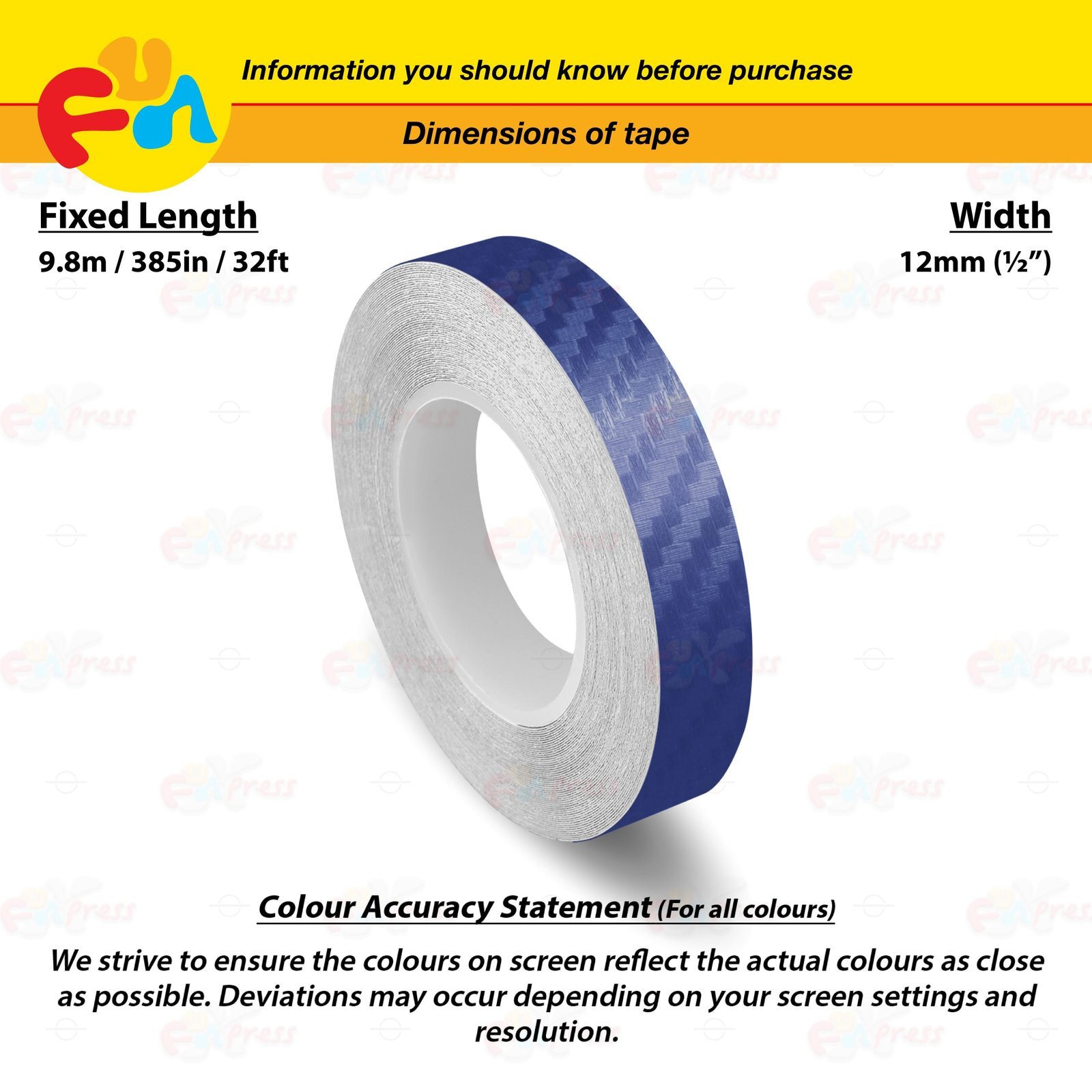 CARBON FIBER DARK BLUE 1/2″ 12mm PIN STRIPE Car Model Streamline TAPE Sticker