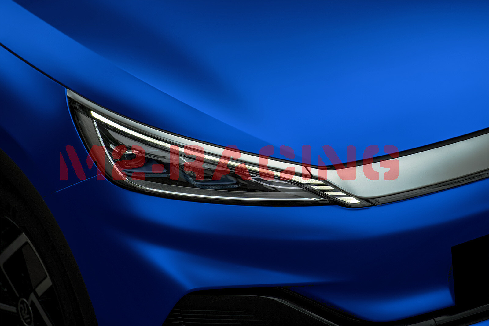 【Satin Chrome】 Dark Blue Matte Car Vinyl Wrap Sticker Air Release Sheet Film