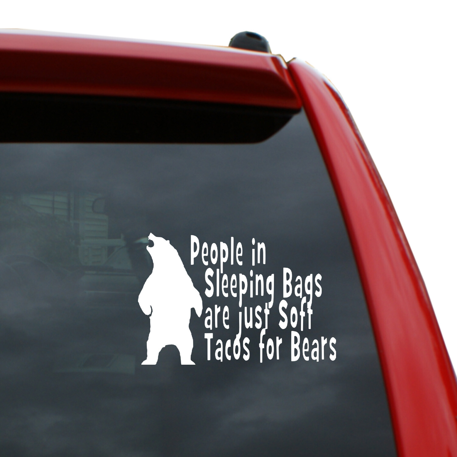 People Are Soft Tacos To Bears Vinyl Decal Sticker | Color: White | 5″ x 6″