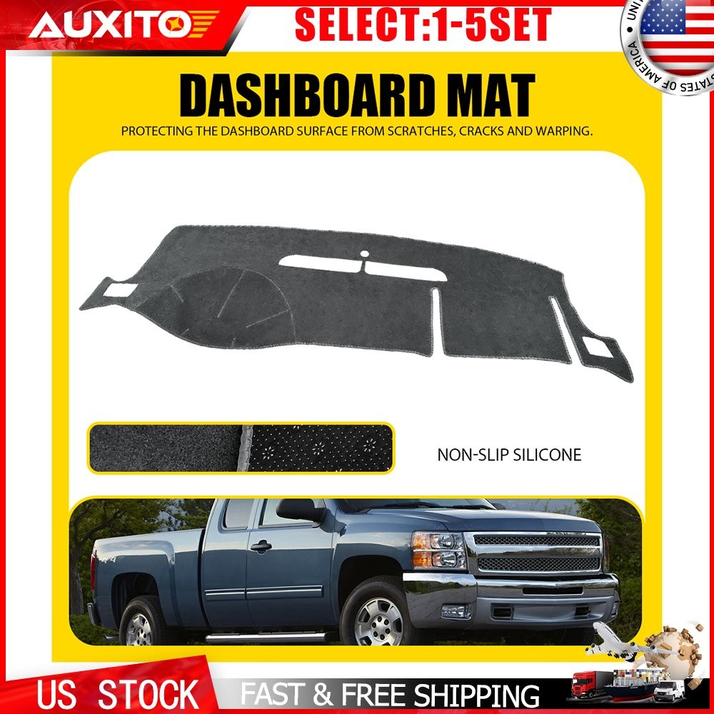 Dash Mat Cover Pad Gray Fit 2007-13 Chevrolet Silverado Tahoe Suburban SUV 1-5X