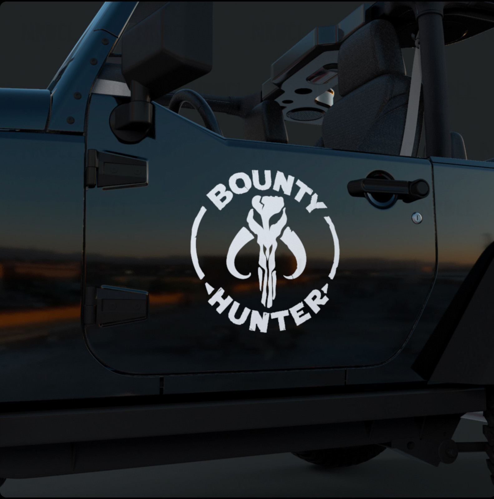2X Star Wars Bounty Hunter Mandalorian Vinyl Decal Car Window Wall Decor