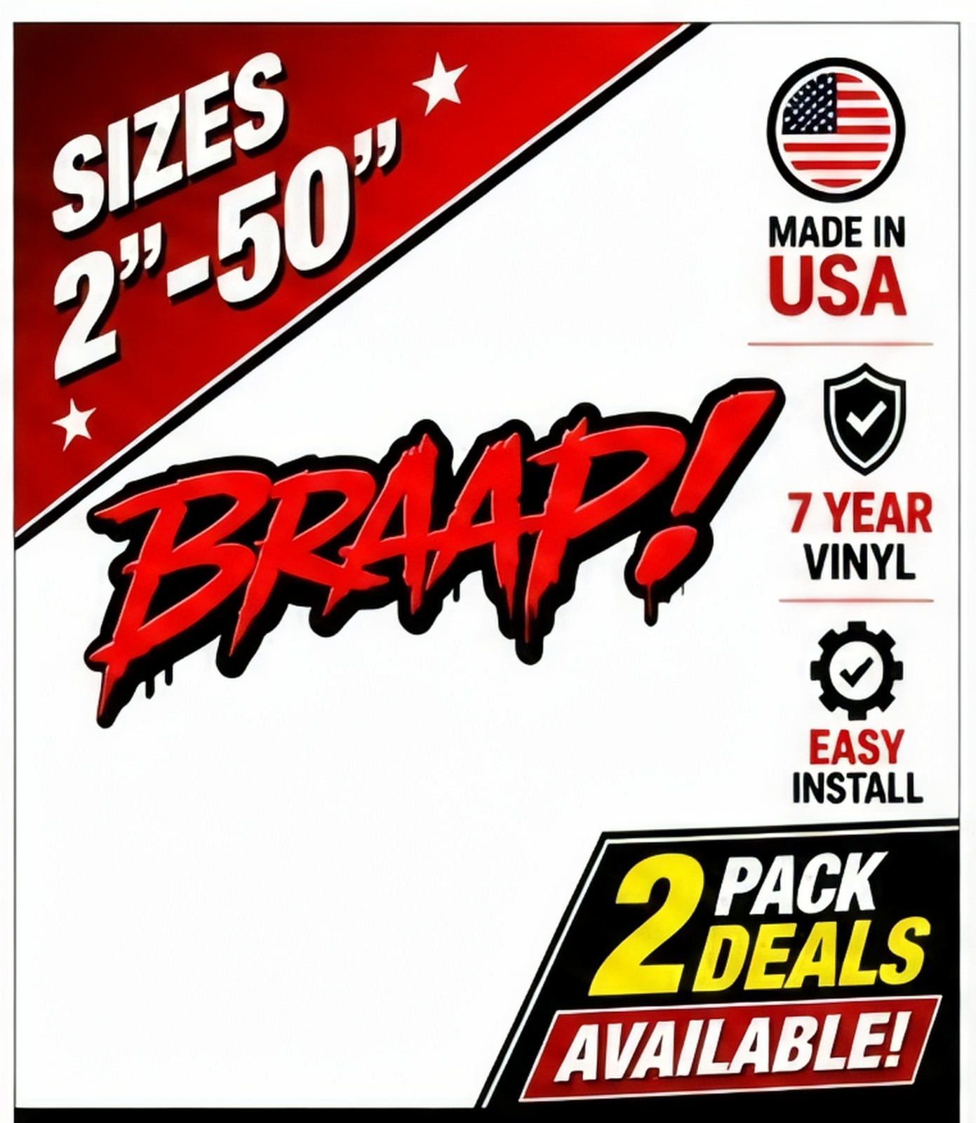 BRAAP! Motocross Vinyl Decal Graphic Dirt Bike Supercross Weatherproof Sticker