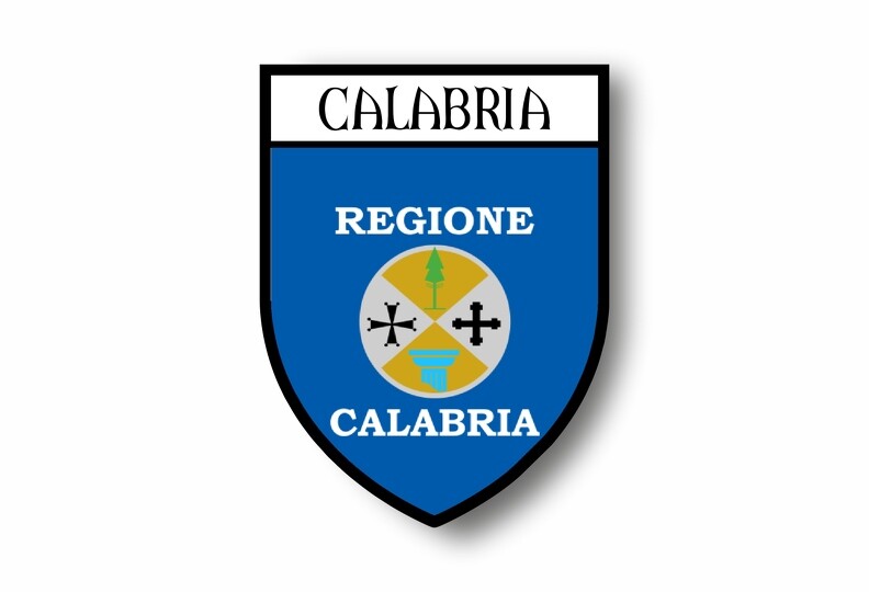 Sticker Car Motorcycle Emblem City Flag Calabria Italy