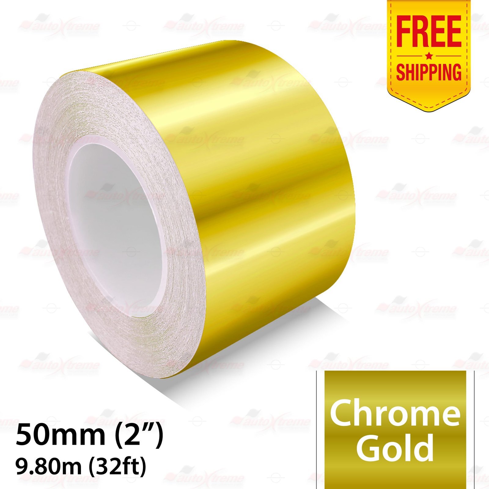 2″ 50mm PinStriping Pin Stripe Tape Styling Decal Vinyl Sticker CHROME GOLD