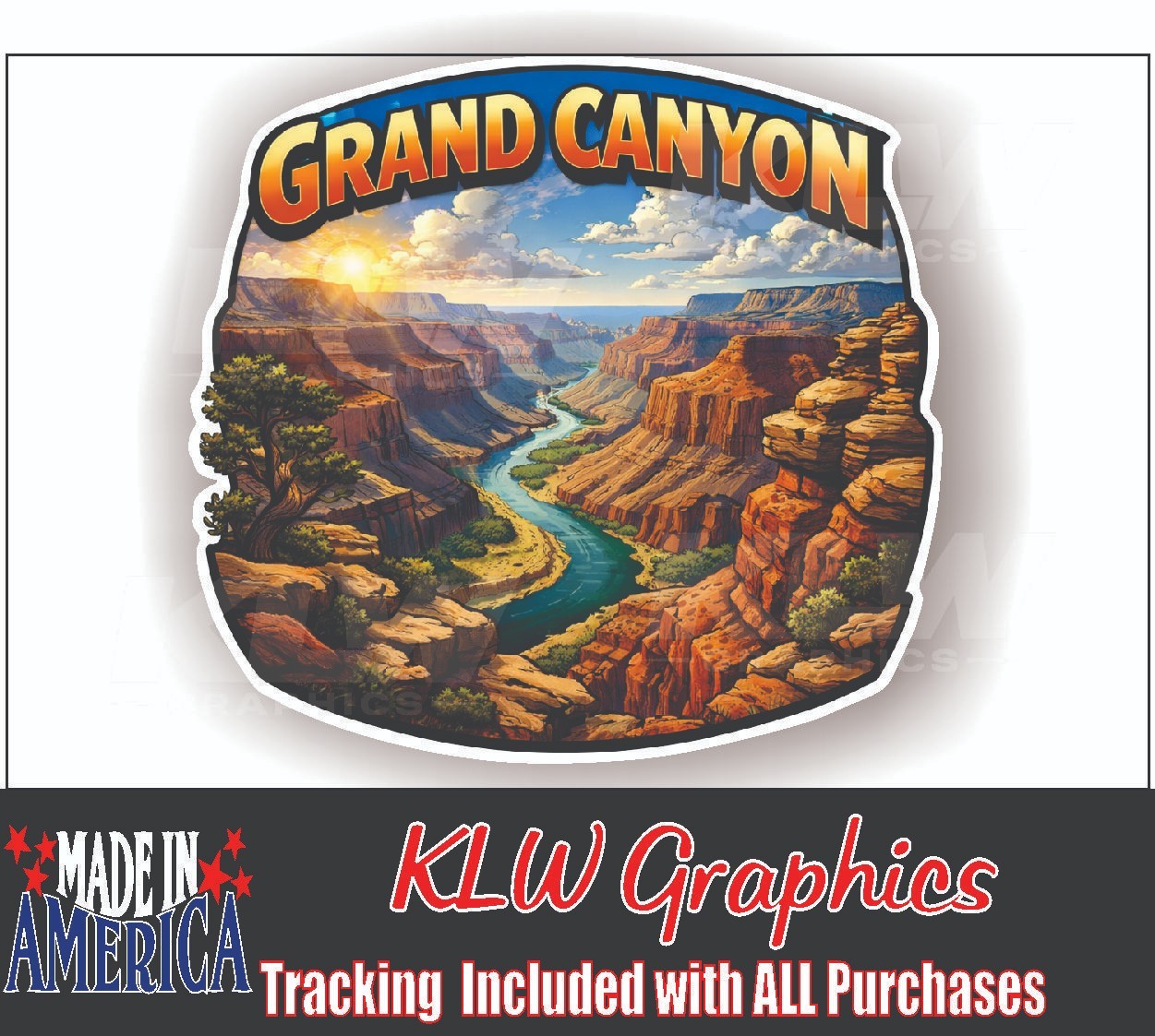 Grand Canyon Arizona Decal Sticker | National Park Scenic Canyon Vinyl Graphic