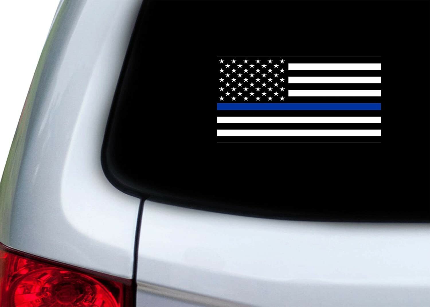 3 x Blue Line American USA Flag Sticker Police Car Vehicle Window Bumper Decal
