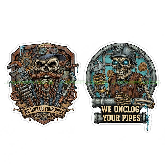 Plumber Plumbing Vinyl Decal Sticker Funny Trade Pipes 2 pack I