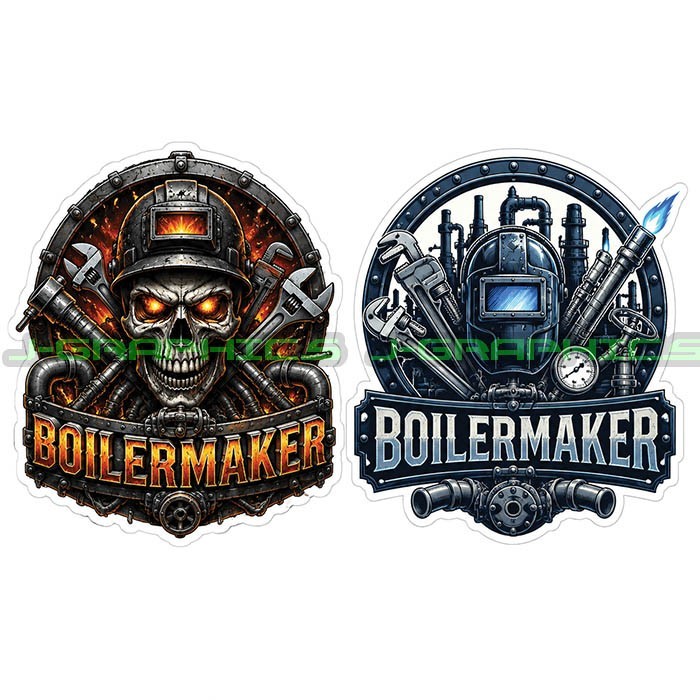 Boilermaker Skull Trade Union Blue Collar Vinyl Decal Sticker B