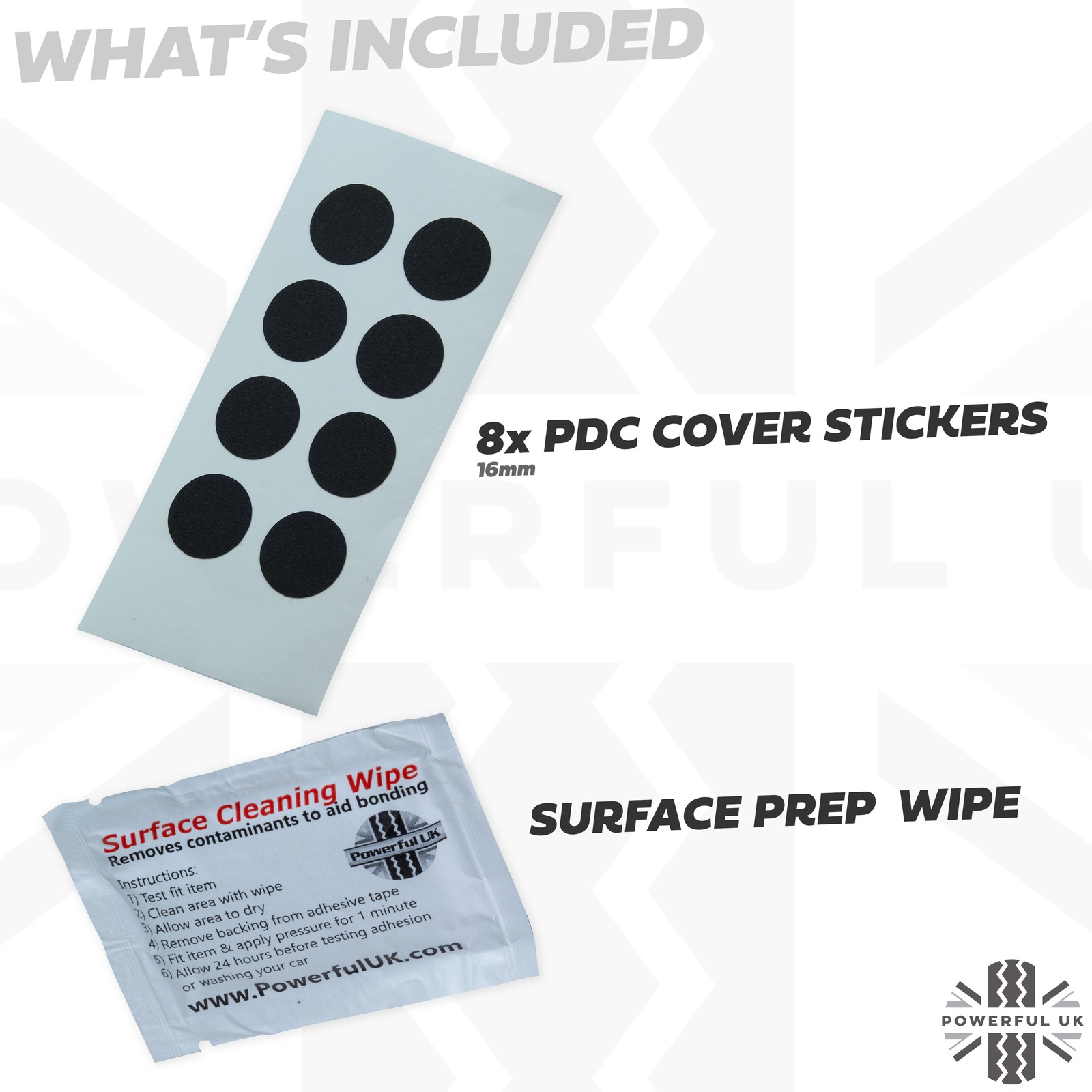 8x PDC Covers Black decal stickers Repair Chipped/Worn Parking Sensor for Jaguar