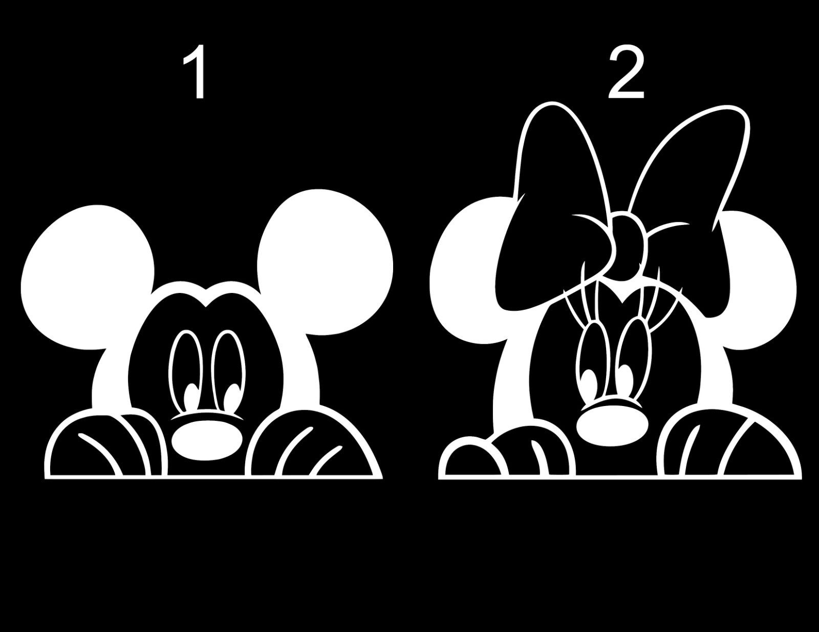 Mickey Minnie Mouse Head Vinyl Window Decal **YOU PICK** Size by Width
