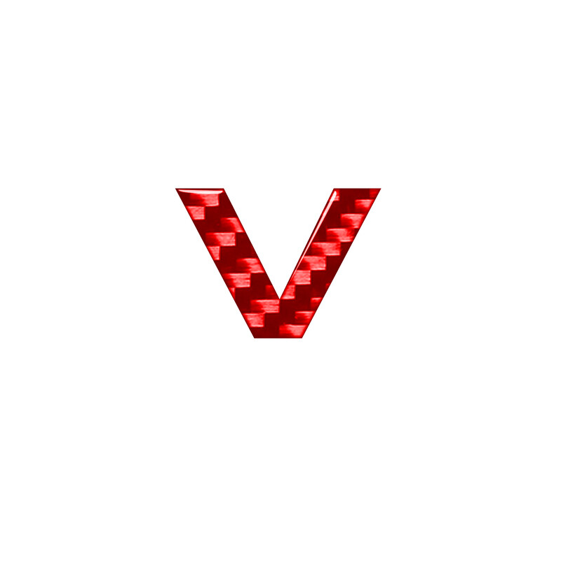 1pcs Red Real Carbon Fiber Car DIY Letter/Number Decals Sticker