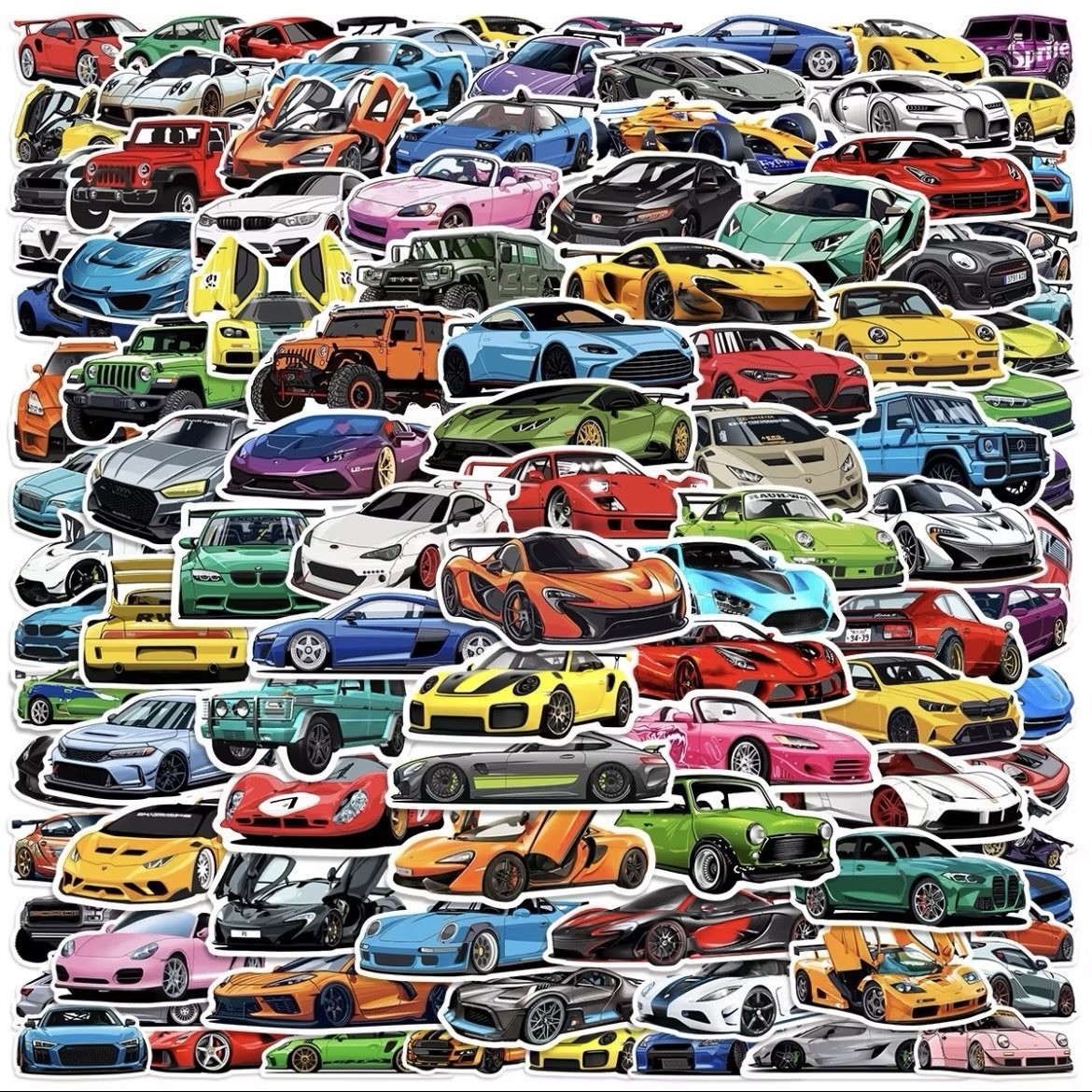 Automotive Racing JDM 100 Decals Stickers Pack V1 Sports Car Turbo Drift Lot