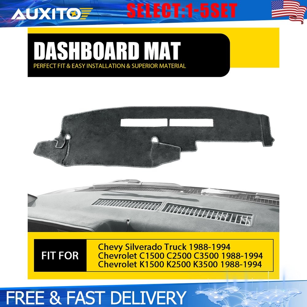 Gray Dashboard Cover Dash Mat For Chevy C1500 C2500 C3500 K2500 1988-1994 1-5X